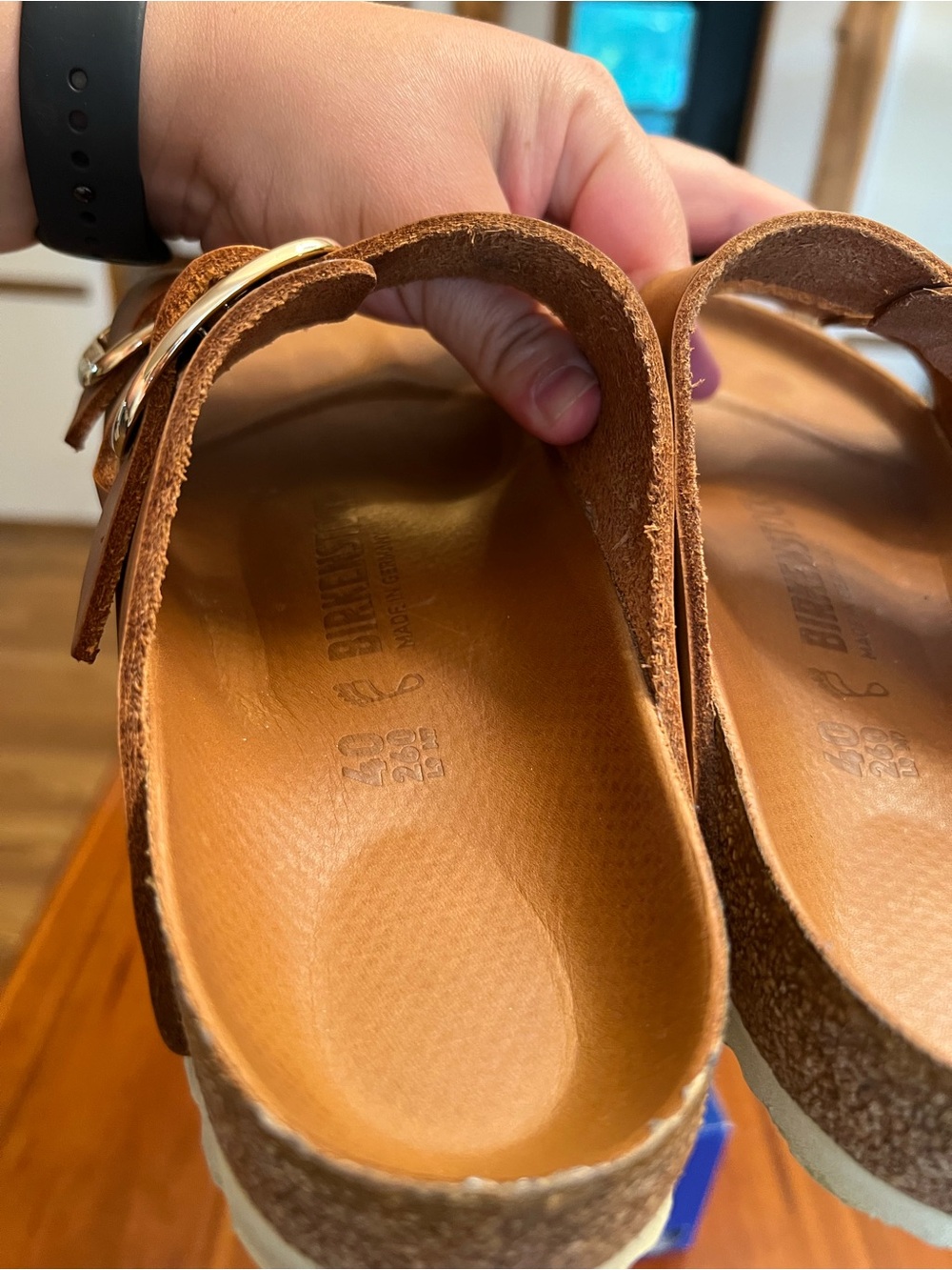 Birkenstock Arizona Big Buckle Oiled Leather Cognac Brown 40 Regular - Picture 10 of 11